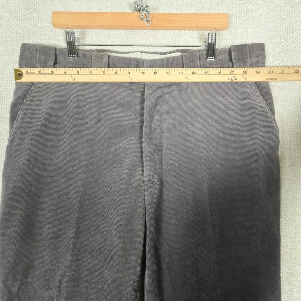 Vintage Sears Flannel‎ Lined Corduroy Work Pants 40x30 Grey Plaid Lined 80s